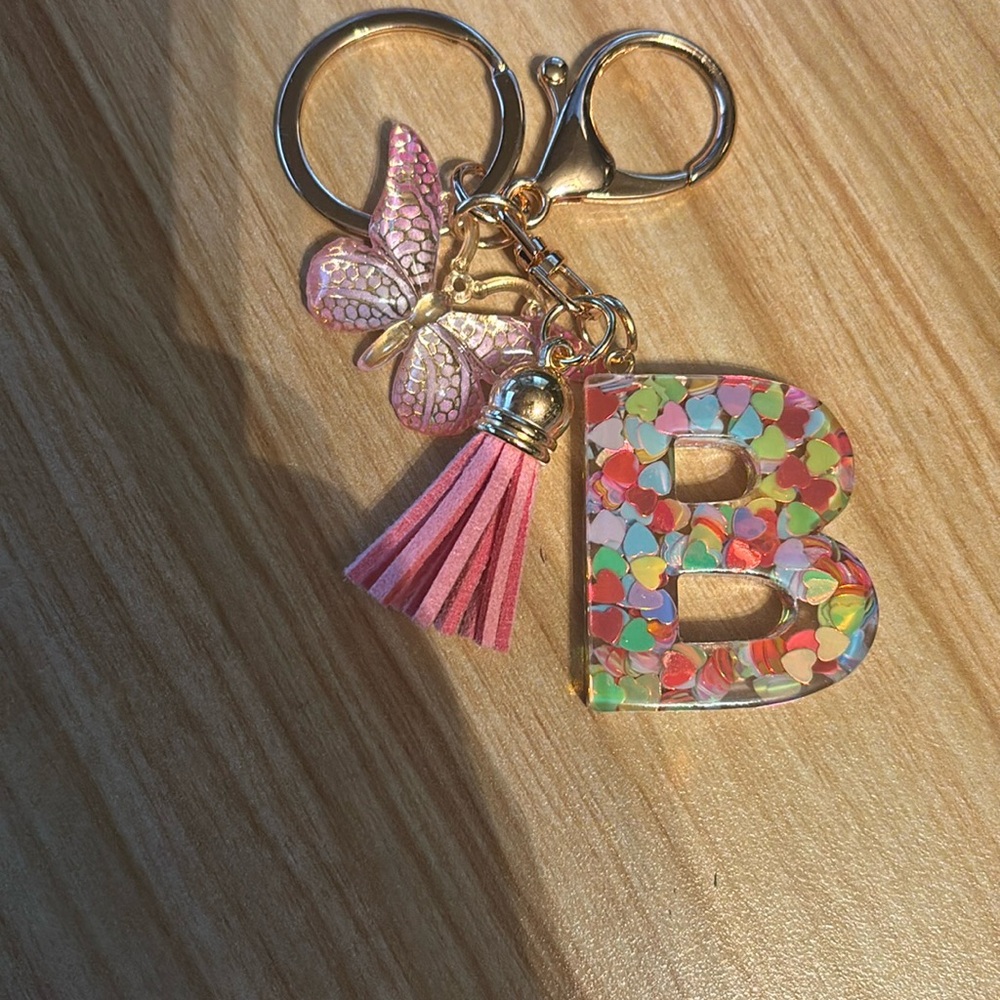 Letter B Butterfly Bag Charm